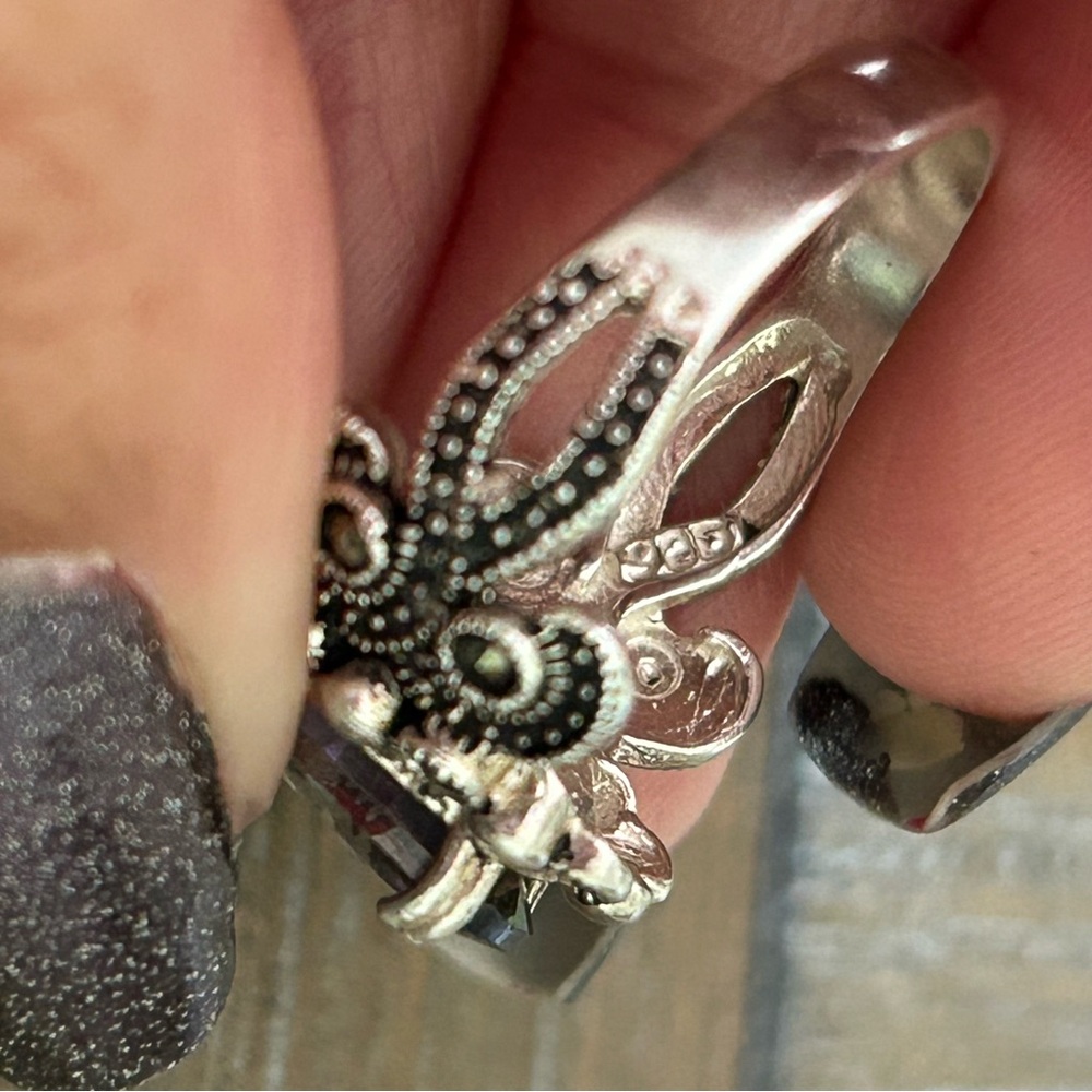 Mystic topaz/Mystic fire green topaz and marcasite Taxco Silver  ring 9 - Picture 14 of 14